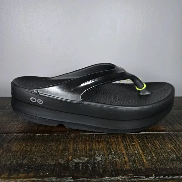 NEW Oofos Oomega Oolala Womens Size 10 Recovery Slip-On Flip Flop Sandals Black