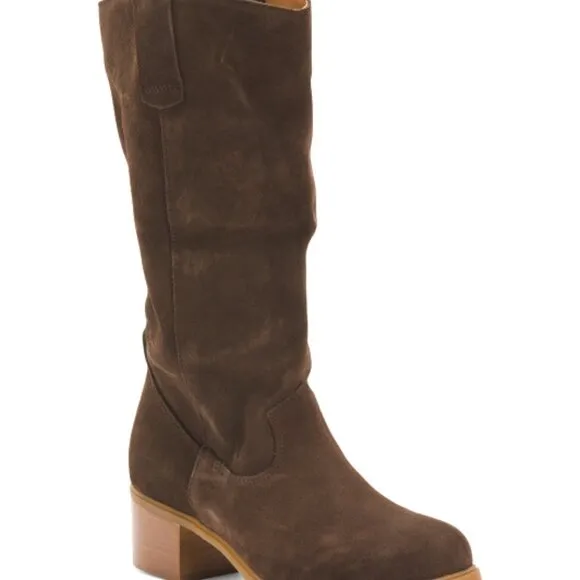 NEW OTBT Made In Portugal Suede Tallow Boots brown for women 864mn