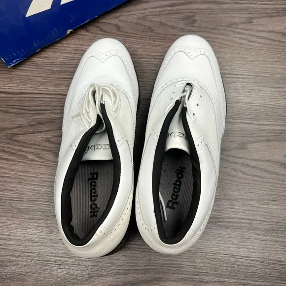 NEW Reebok White Wingtip Golf Shoes 8.5 M