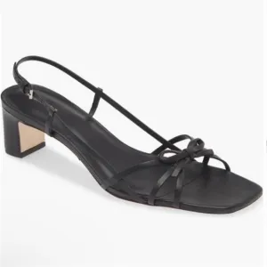 NEW Reformation black Sally bow sandals