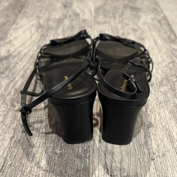 NEW Reformation black Sally bow sandals