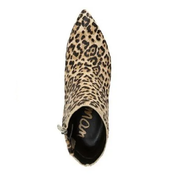 New Sam‎ Edelman Hilty Leopard Print Heeled Ankle B