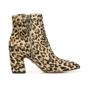 New Sam‎ Edelman Hilty Leopard Print Heeled Ankle B