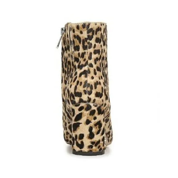 New Sam‎ Edelman Hilty Leopard Print Heeled Ankle B