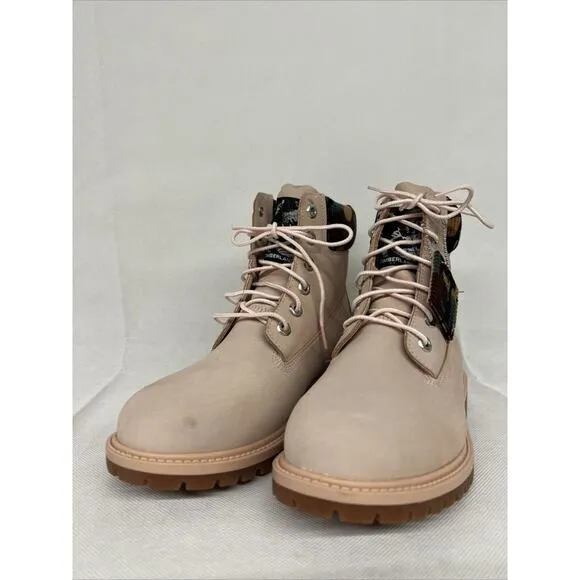 NEW Size 9 Camouflage Timberland Heritage 6-Inch Pink/Light Brown Boots A2M8P