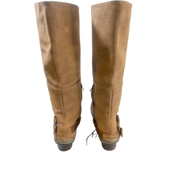 New Sorel Slimboot Leather Suede Western Waterproof Tall Riding Boots W's 10.5 *