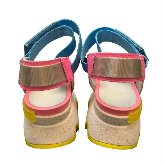 NEW Sorel Womens US Size 10.5 Grip-Tape Leather Sandals, Bubble Gum