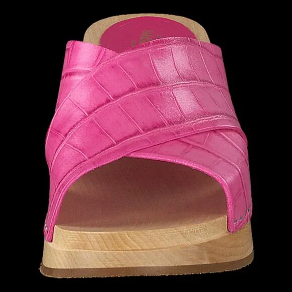 NEW SWEDISH HASBEENS Leather Annette High Sandals hot pink for women 254 7M4T