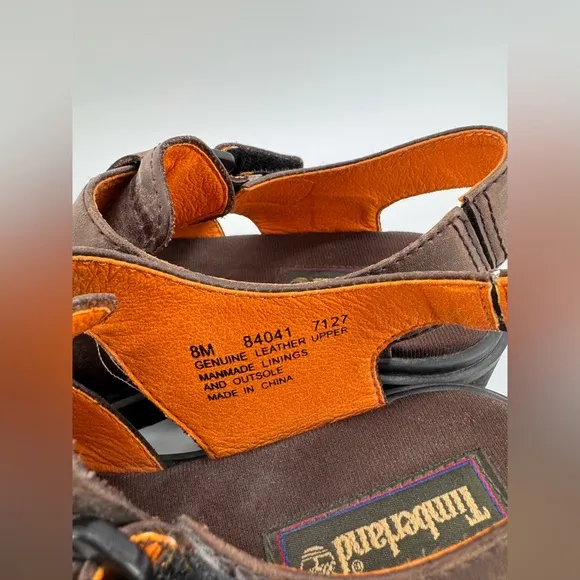 New Timberland Leather Fisherman Sandals Mens Size 8 Brown Covered Toe