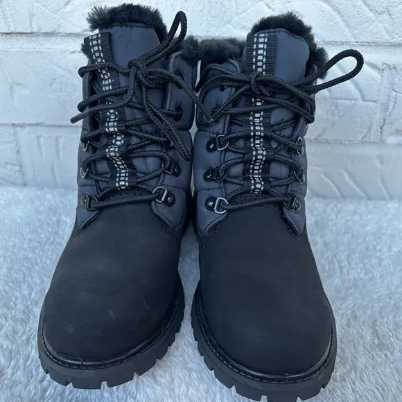 New Timberland Premium 6-Inch Waterproof Black Nubuck Puffer Boot Size 7