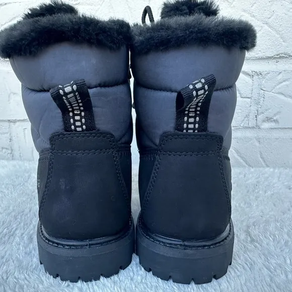 New Timberland Premium 6-Inch Waterproof Black Nubuck Puffer Boot Size 7