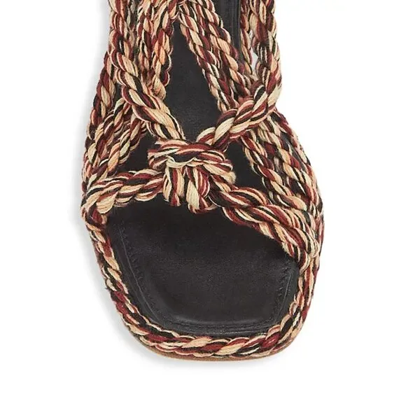 New Ulla Johnson Uma Braided Slingback Heel Sandals Size 40