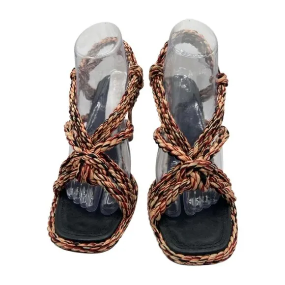 New Ulla Johnson Uma Braided Slingback Heel Sandals Size 40