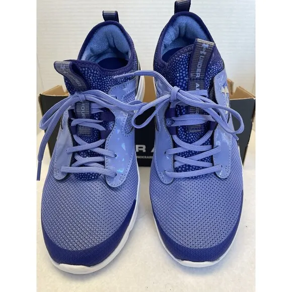 New Under Armour UA GGS Infinity 2.0 Print Blue Girl's Running Shoes-Sz 7