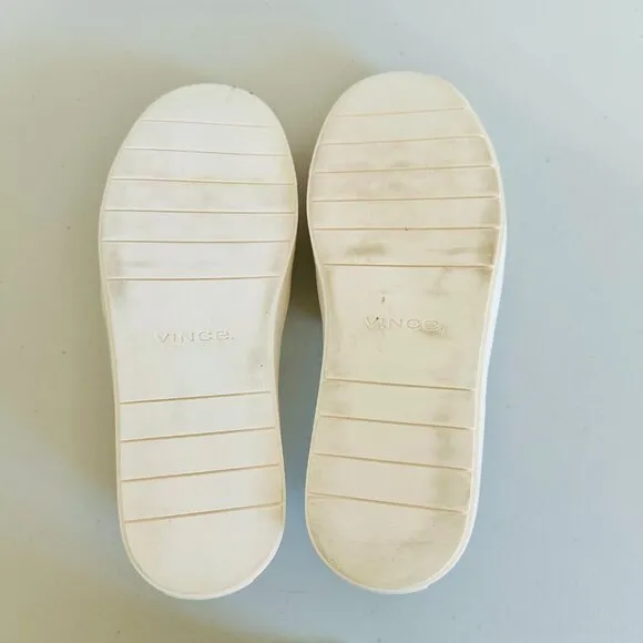 NEW VINCE BLAIR PERFORATED LEATHER SLIP-ON SNEAKERS WHITE