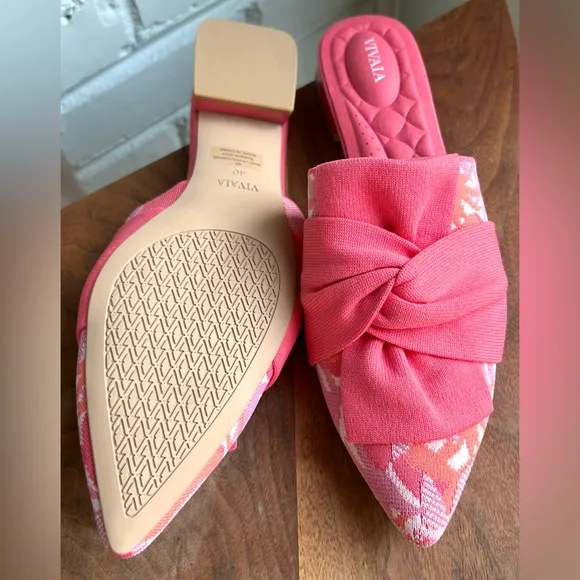 NEW Vivaia Pointed-Toe Knot Sandals (Yaffa Pro) in Coral Tropical 9 (40)