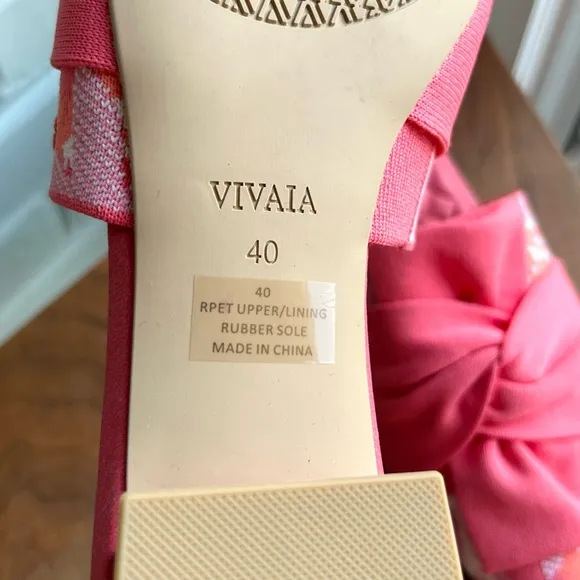 NEW Vivaia Pointed-Toe Knot Sandals (Yaffa Pro) in Coral Tropical 9 (40)