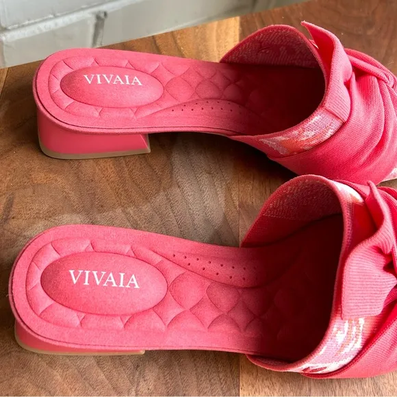 NEW Vivaia Pointed-Toe Knot Sandals (Yaffa Pro) in Coral Tropical 9 (40)