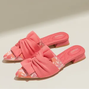 NEW Vivaia Pointed-Toe Knot Sandals (Yaffa Pro) in Coral Tropical 9 (40)