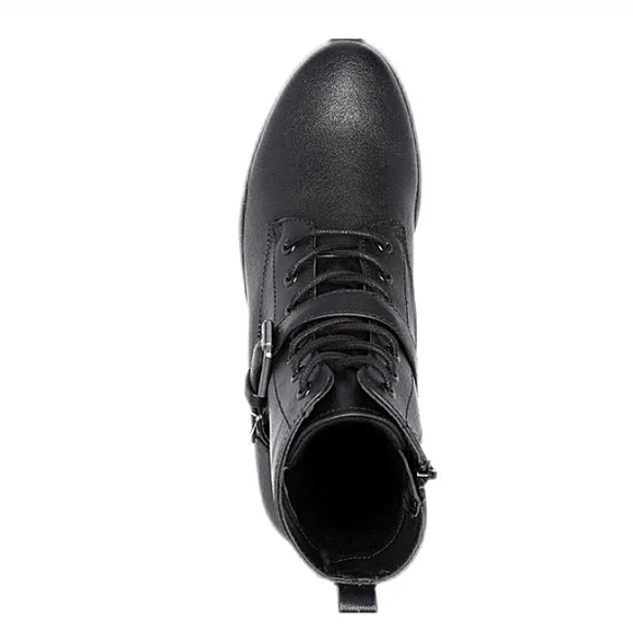 New w/Box Soul By Naturalizer Quaid Faux Leather Buckled Lace-Up Lug Sole Boots