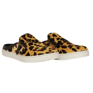 New Womens Leopard Print Slip-On summer sneaker Shoes with open heel sz 10