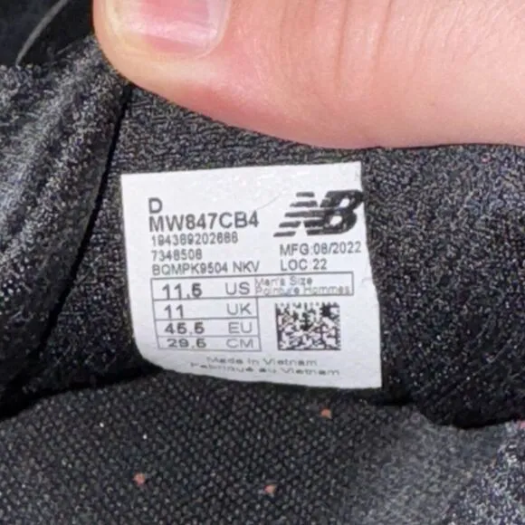 New Balance 847v4 Walking Athletic Comfort Shoes Sneaker Black Mens Size 11.5