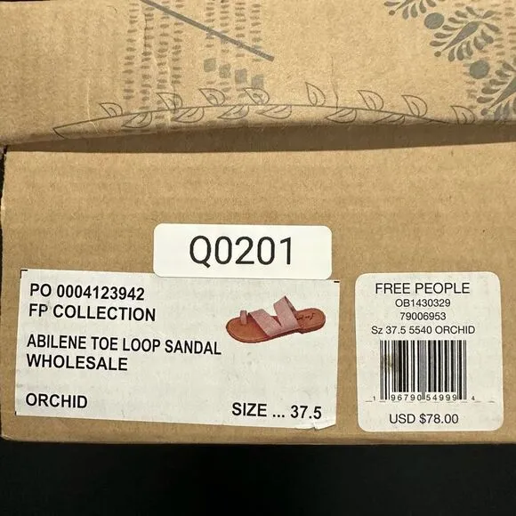 New Free People Abilene Toe Loop Sandals Orchid 37.5