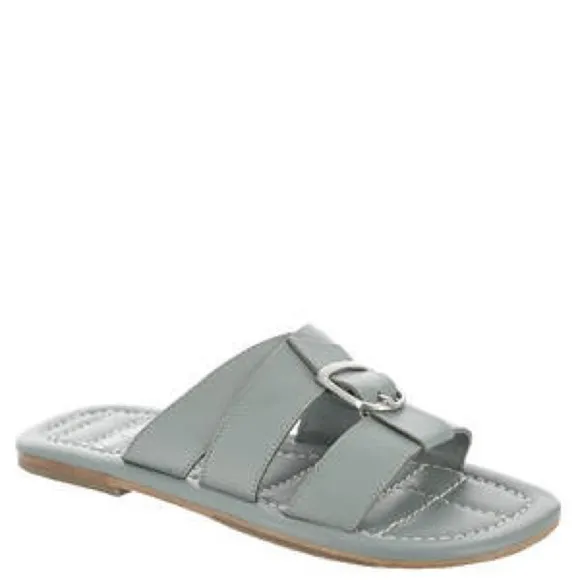 NIB Free People Sloan Buckle Sandals Stormy Sea Blue Sz 6