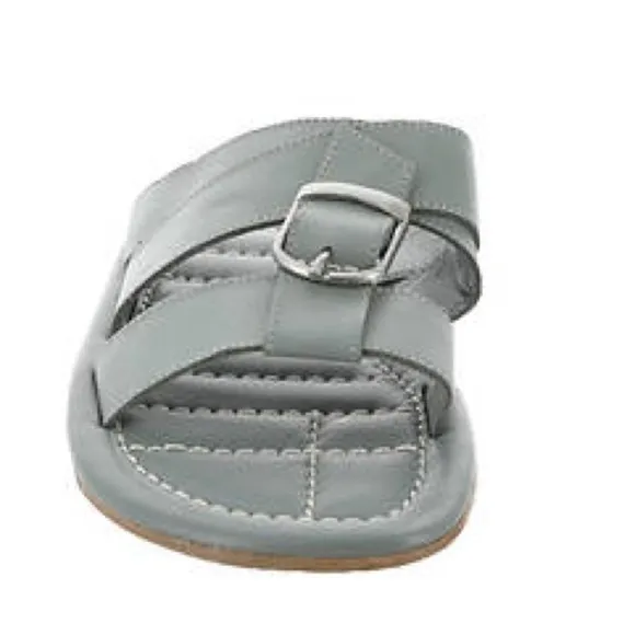 NIB Free People Sloan Buckle Sandals Stormy Sea Blue Sz 6