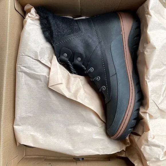 NIB Merrell Slyva Mid Lace Waterproof Black Leather Boots - Women's 11
