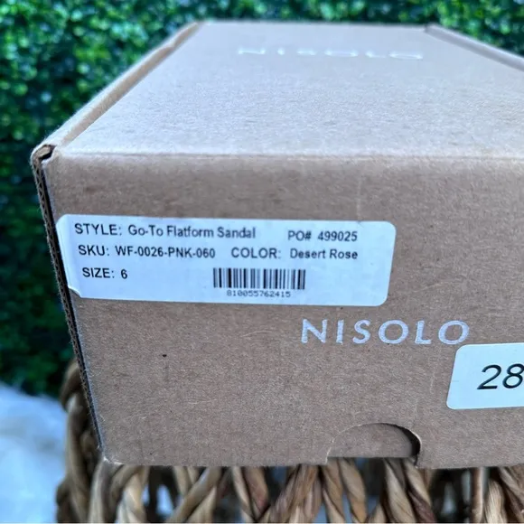 NIB Nisolo x Anthropologie go to flatform sandals in desert rose size 6
