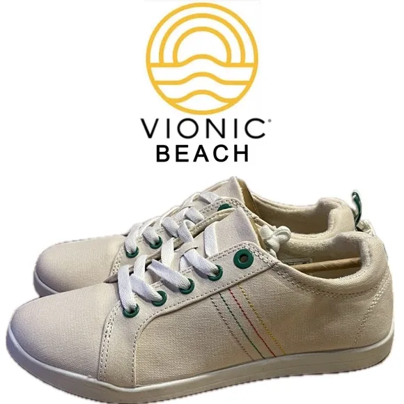 NIB Vionic Beach VEGAN Stinson Casual Sustainable Orthotic Sneakers Shoes Sz 7