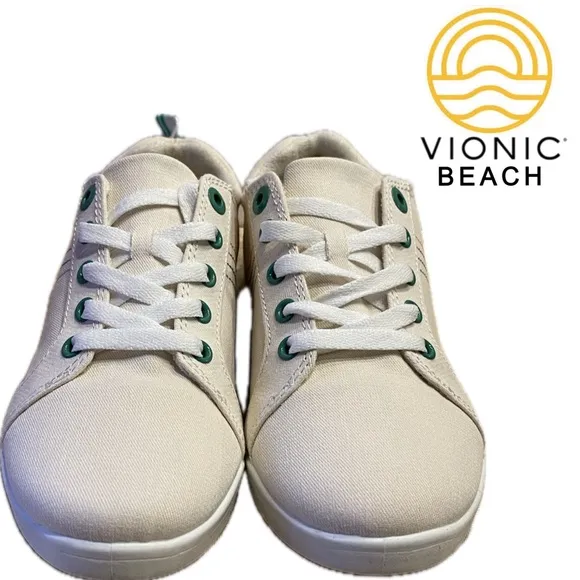 NIB Vionic Beach VEGAN Stinson Casual Sustainable Orthotic Sneakers Shoes Sz 7