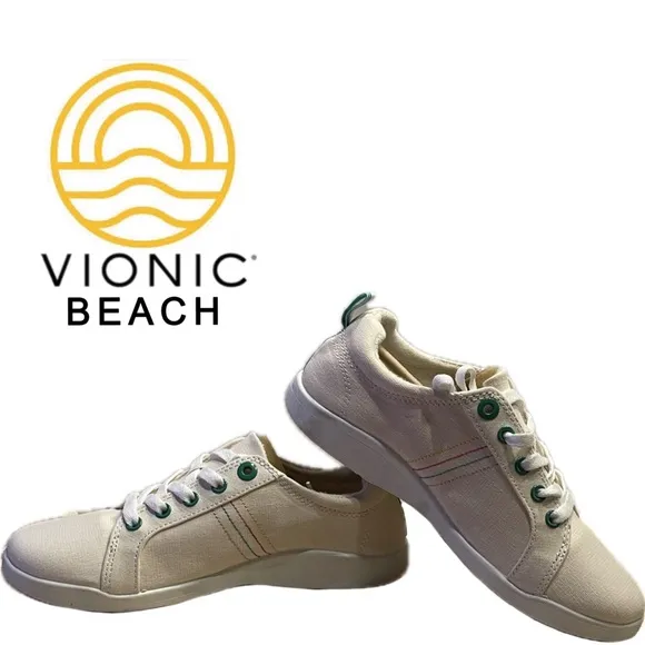 NIB Vionic Beach VEGAN Stinson Casual Sustainable Orthotic Sneakers Shoes Sz 7