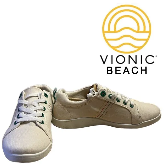 NIB Vionic Beach VEGAN Stinson Casual Sustainable Orthotic Sneakers Shoes Sz 7