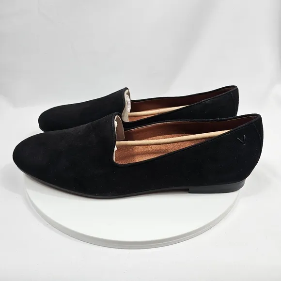 NIB Vionic Willa Slip On Flat Loafer Shoes Suede Vio-Motion Orthotic Black 11 W