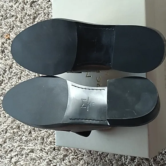 NIB Women's Marc Fisher pewter leather Vanecha slide shoes size 7
