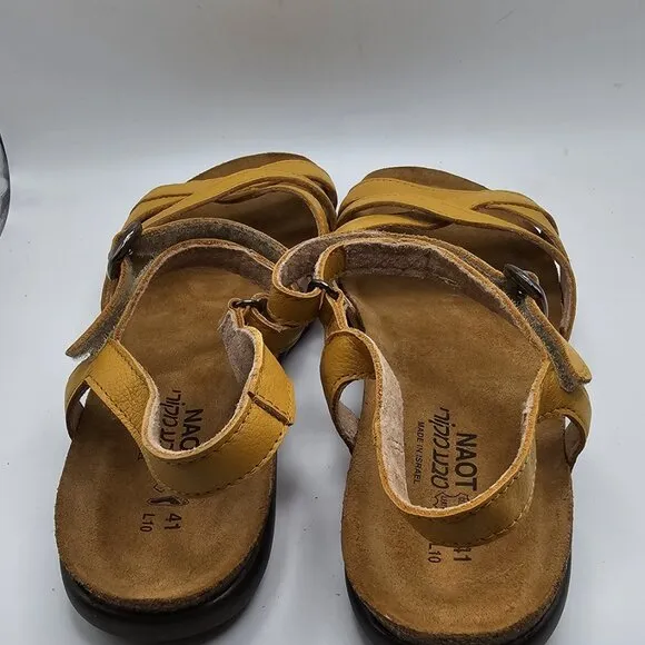 NIB Women's  Naot Patricia Leather Sandals Marigold EU 41 US 10-10.5