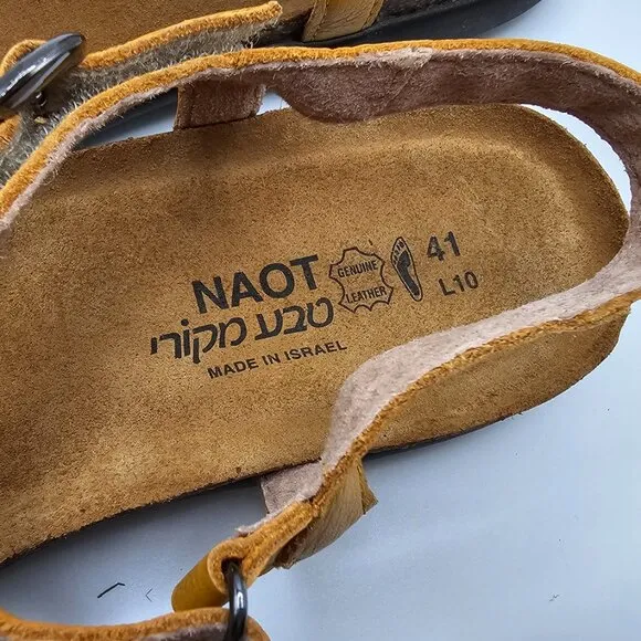 NIB Women's  Naot Patricia Leather Sandals Marigold EU 41 US 10-10.5