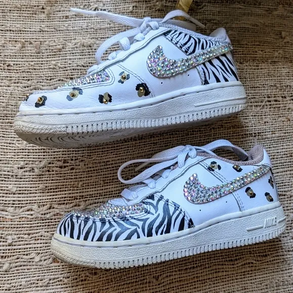 Niike Air Force One with Swarovski crystal accents
