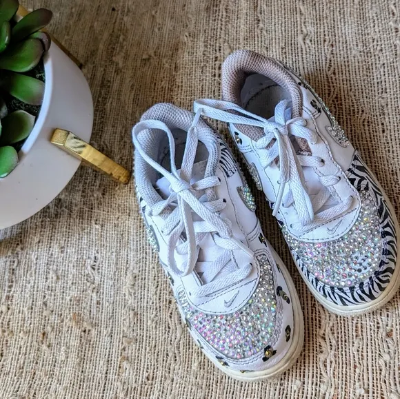 Niike Air Force One with Swarovski crystal accents