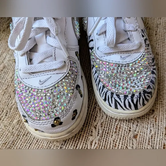 Niike Air Force One with Swarovski crystal accents