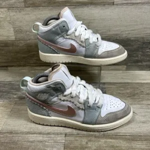 Nike Air Jordan 1 Mid SE PS Pink Oxford Shoes Toddler 13.5C Sneaker DZ5359-100