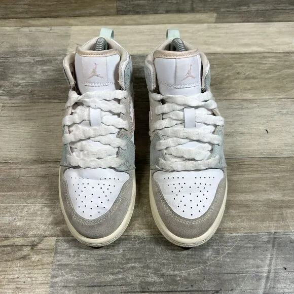 Nike Air Jordan 1 Mid SE PS Pink Oxford Shoes Toddler 13.5C Sneaker DZ5359-100
