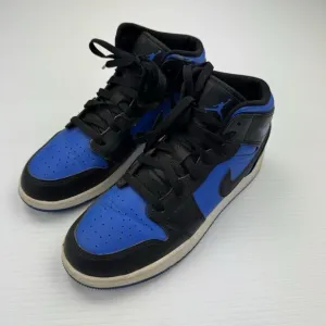 Nike Air Jordan 1 Mid Youth 7Y Hyper Royal Blue Black White Shoes