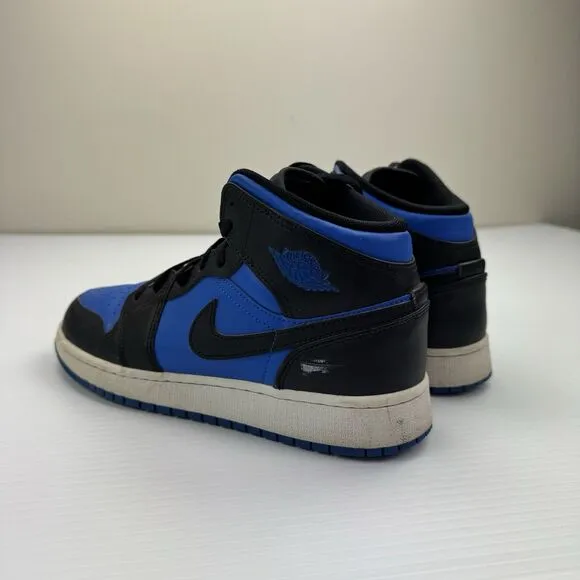 Nike Air Jordan 1 Mid Youth 7Y Hyper Royal Blue Black White Shoes