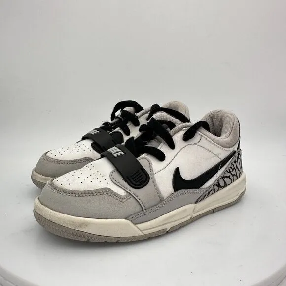 Nike Air Jordan Legacy 312 White Wolf Grey Black Kids Shoes CD9055-105 Size 12C