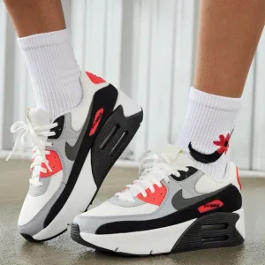 Nike Air Max 90 LV8 Platform Sneaker in Summit White Smoke Grey-Black Size 8 NEW