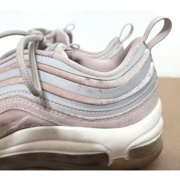Nike Air Max 97 Ultra 17 Shoes Womens Size 7.5 Lux Vast Gray Pink Velvet Suede