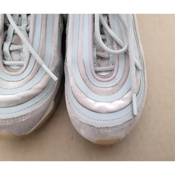 Nike Air Max 97 Ultra 17 Shoes Womens Size 7.5 Lux Vast Gray Pink Velvet Suede
